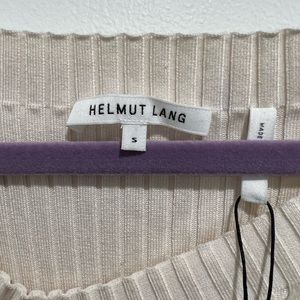 NWT Helmut Lang Off The Shoulder Cream Ribbed Top